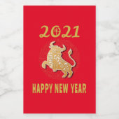 Frohes chinesisches Neujahr 2021 Lebensmitteletikett (Einzelnes Label)