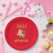Frohes chinesisches Neujahr 2021 Pappteller (Party)