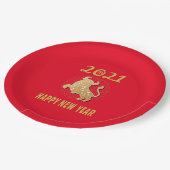 Frohes chinesisches Neujahr 2021 Pappteller (Schrägansicht)