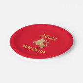 Frohes chinesisches Neujahr 2021 Pappteller (Schrägansicht)