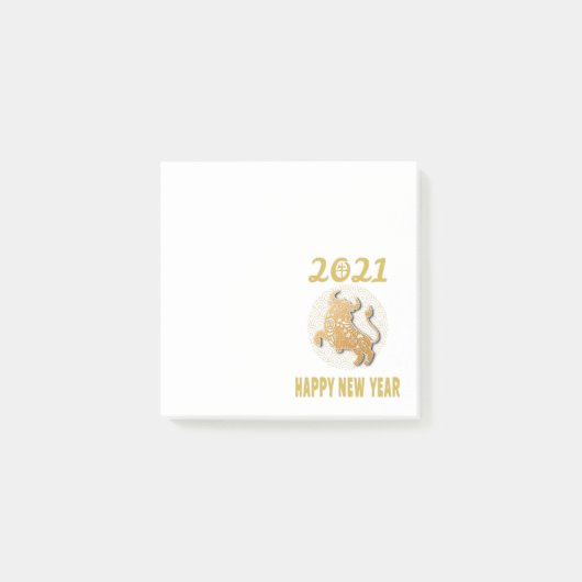 Frohes chinesisches Neujahr 2021 Post-it Klebezettel (Vorderseite)