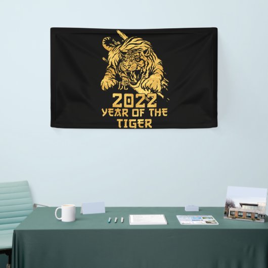 Frohes chinesisches Neujahr 2022 Jahr des Tigers Banner (Messeveranstaltung)