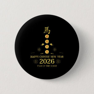 Frohes chinesisches Neujahr 2026 - Jahr des Pferde Button