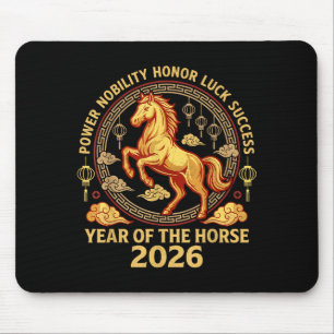 Frohes chinesisches Neujahr 2026 Jahr des Pferdes Mousepad