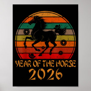 Frohes chinesisches Neujahr 2026 Jahr des Pferdes Poster