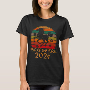 Frohes chinesisches Neujahr 2026 Jahr des Pferdes T-Shirt