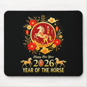 Frohes chinesisches Neujahr 2026 Mondjahr des Pfer Mousepad