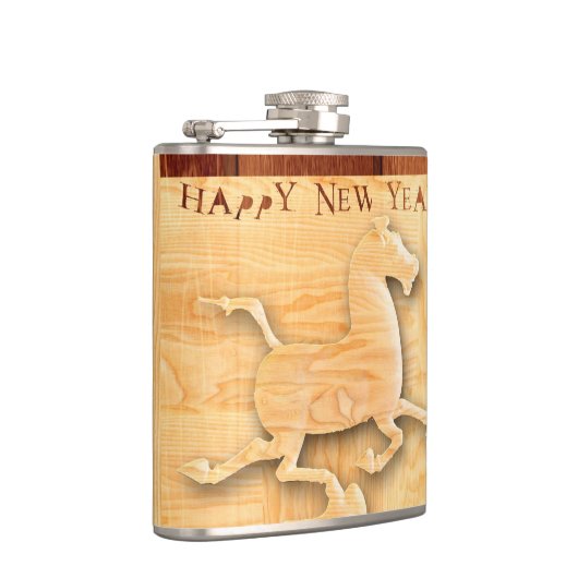 Frohes chinesisches Neujahr der Pferdeflasche Flachmann (Rechts)