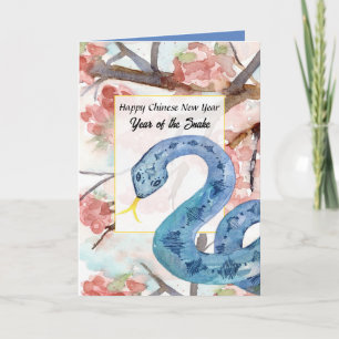 Frohes chinesisches Neujahr der Schlange Karte