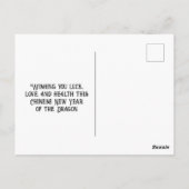 Frohes chinesisches Neujahr des Drachen Postkarte (Rückseite)