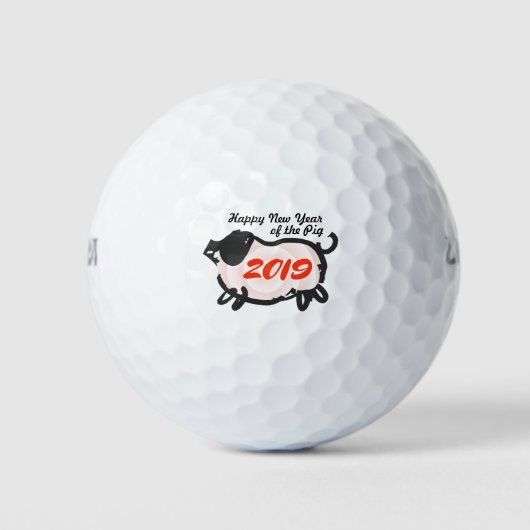 Frohes chinesisches Neujahr des Golf Balls von Pig Golfball (Vorderseite)