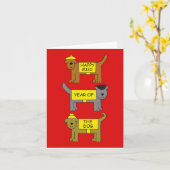 Frohes chinesisches Neujahr des Hundes 2030 Karte (Gelbe Blume)