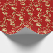 Frohes chinesisches Neujahr des Kaninchens 2023 Geschenkpapier (Ecke)