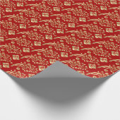 Frohes chinesisches Neujahr des Kaninchens 2023 Geschenkpapier (Ecke)