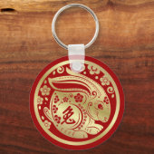 Frohes chinesisches Neujahr des Kaninchens 2023 Schlüsselanhänger (Vorderseite)