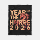 Frohes chinesisches Neujahr des Pferdes 2026 Lunar Fleecedecke (Vorderseite)