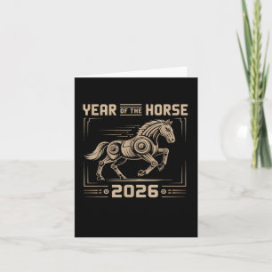 Frohes chinesisches Neujahr des Pferdes 2026 Lunar Karte