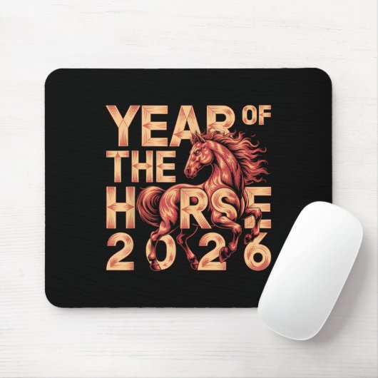 Frohes chinesisches Neujahr des Pferdes 2026 Lunar Mousepad (Mit Mouse)
