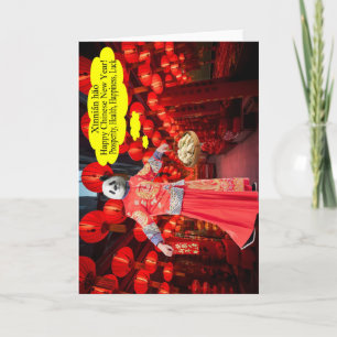 Frohes chinesisches Neujahr.  Panda Karte