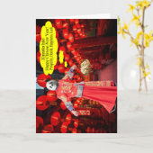 Frohes chinesisches Neujahr. Panda Karte (Gelbe Blume)