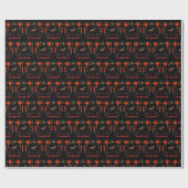 Frohes chinesisches Neujahr schwarz Geschenkpapier (Flach)