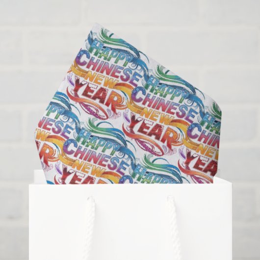 Frohes chinesisches Neujahr Seidenpapier (Geschenktüte)