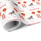 Frohes chinesisches Neujahr weiß Geschenkpapier (Rolleneckpunkt)
