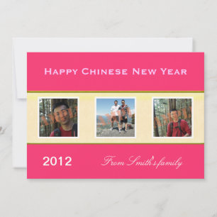 Frohes chinesisches Neujahrs Familienfoto-Grußkart Feiertagskarte