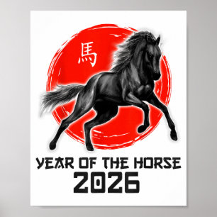 Frohes chinesisches Neujahrsfest 2026 Sternzeichen Poster