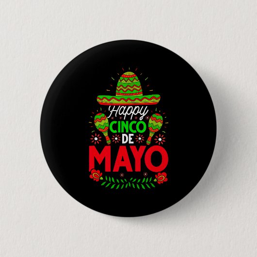 Frohes Cinco de Mayo Fest Button (Vorderseite)