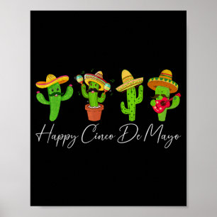 Frohes Cinco de Mayo Kaktus Fiesta Mexikanisch Poster