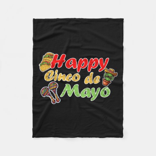 Frohes Cinco de Mayo lustige Mexiko-Feier Fleecedecke (Vorderseite)
