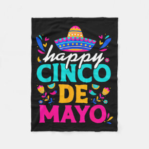 Frohes Cinco de Mayo mexikanischer Sombrero Margar Fleecedecke