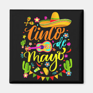 Frohes Cinco de Mayo mexikanischer Sombrero Margar Magnet