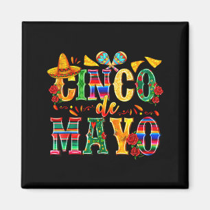 Frohes Cinco de Mayo mexikanischer Sombrero Margar Magnet