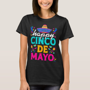 Frohes Cinco de Mayo mexikanischer Sombrero Margar T-Shirt