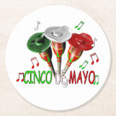 Frohes Cinco de Mayo Runder Pappuntersetzer (Vorderseite)