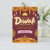 Frohes Diwali, das Fest des Lichts Dankeskarte (Stehend Vorderseite)