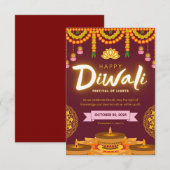 Frohes Diwali, das Fest des Lichts Dankeskarte (Vorne/Hinten)