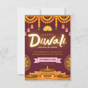 Frohes Diwali, das Fest des Lichts Dankeskarte