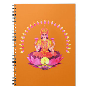Frohes Diwali - Deepalavi Lakshmi Göttin 1 Notizblock