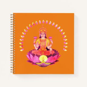 Frohes Diwali - Deepalavi Lakshmi Göttin 1 Notizblock
