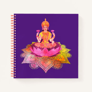 Frohes Diwali - Deepalavi Lakshmi Göttin 4 Notizblock
