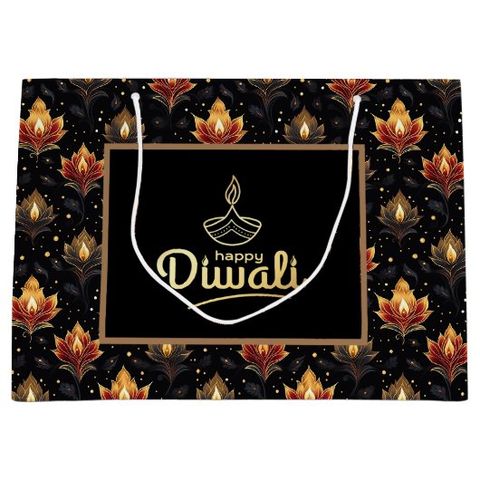 Frohes Diwali Große Geschenktüte (Vorderseite)