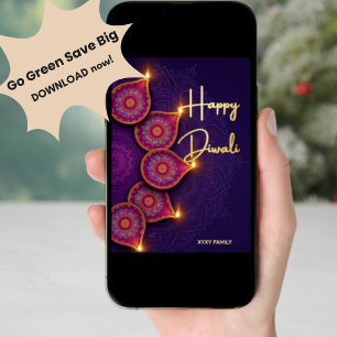 Frohes Diwali Indisches Fest Feiertagskarte