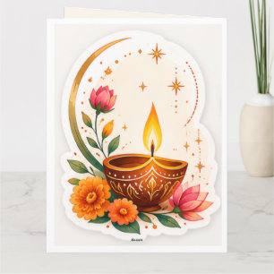 Frohes Diwali Traditionelle Diya Dankeskarte