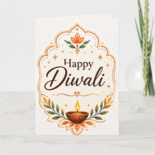 Frohes Diwali Traditionelle Diya Karte