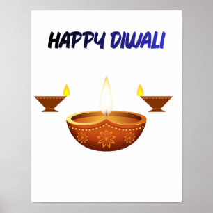 Frohes Diwali Traditionelle Öllampe Festival der L Poster