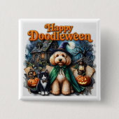 Frohes Doodleween Doodle-Mütter süßes Halloween-Hu Button (Vorderseite)