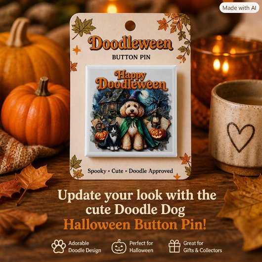 Frohes Doodleween Doodle-Mütter süßes Halloween-Hu Button